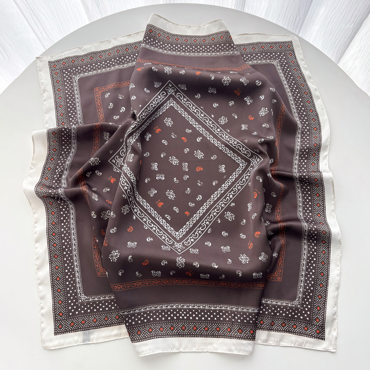 Écharpe rétro à motif Paisley pour femme, imitation soie, foulard, bandana, hijab, bandeaux, châles carrés, enveloppes