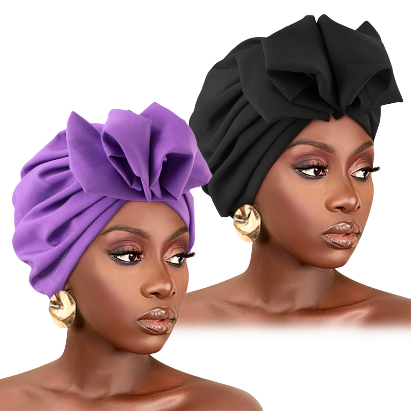 2 pièces Nouveaux turbans pour femmes musulmanes, bonnets hijab, casquettes indiennes, foulards, bandeaux élastiques, bonnets, accessoires capillaires pour femmes et filles