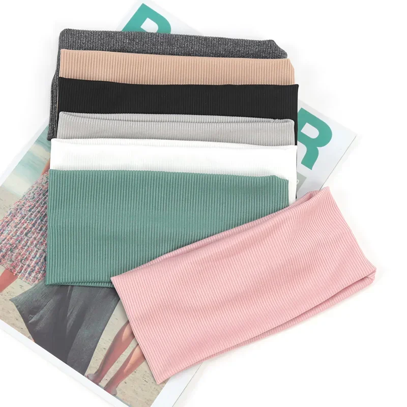 Lot de 3 bandeaux élastiques unis pour femmes, idéaux pour le yoga, la mode, le sport, et comme accessoires capillaires pour filles