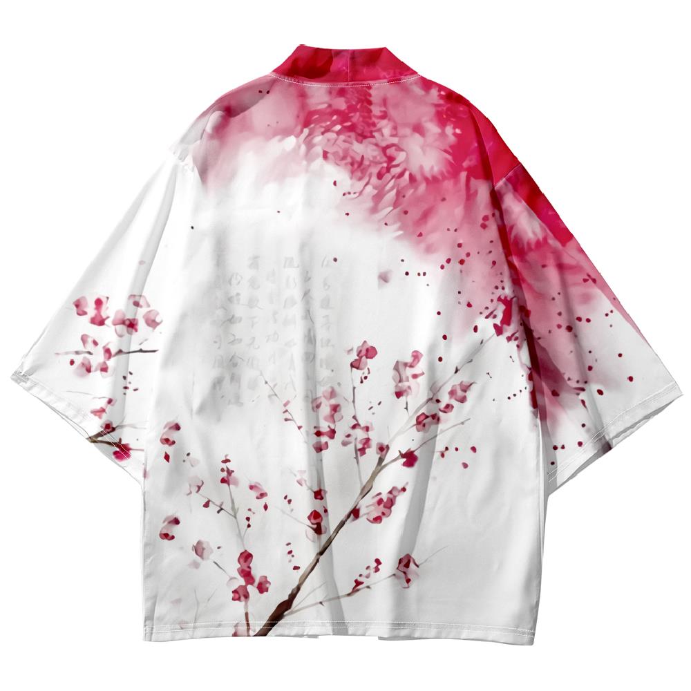 Kimono japonais pour homme, chemise à imprimé floral vintage, vêtements Harajuku, cardigan pour homme, kimono traditionnel Haori pour femme