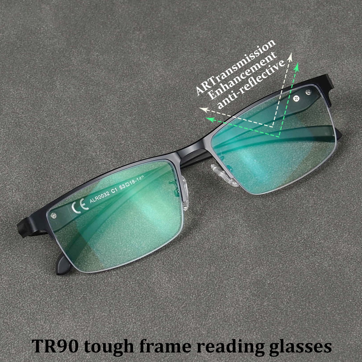 Lunettes de lecture carrées pour hommes, verres verts traités, montures ultralégères, branches flexibles, lunettes de luxe de marque de créateur, cadeaux, demi-montures