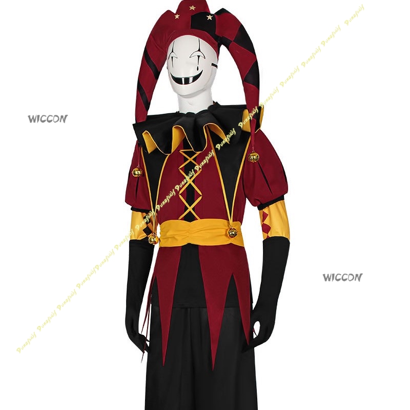 Costumes de cosplay Pierrot, uniforme de clown pour jeu de rôle The Feak Circus, tenue de fête d'Halloween pour hommes