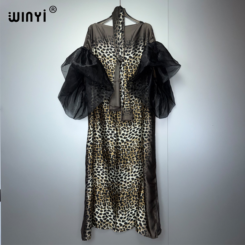 Robe Kaftan Rétro WINYI pour Femmes Musulmanes, Style Moyen-Orient Ample, Abaya de Vacances, Vêtements de Soirée de Luxe Dubaï