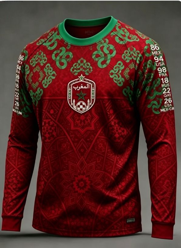 Mode masculine marocaine 2026 : T-shirt de sport à manches longues imprimé dégradé, absorbant l'humidité, respirant, polyvalent pour le quotidien et la mode urbaine