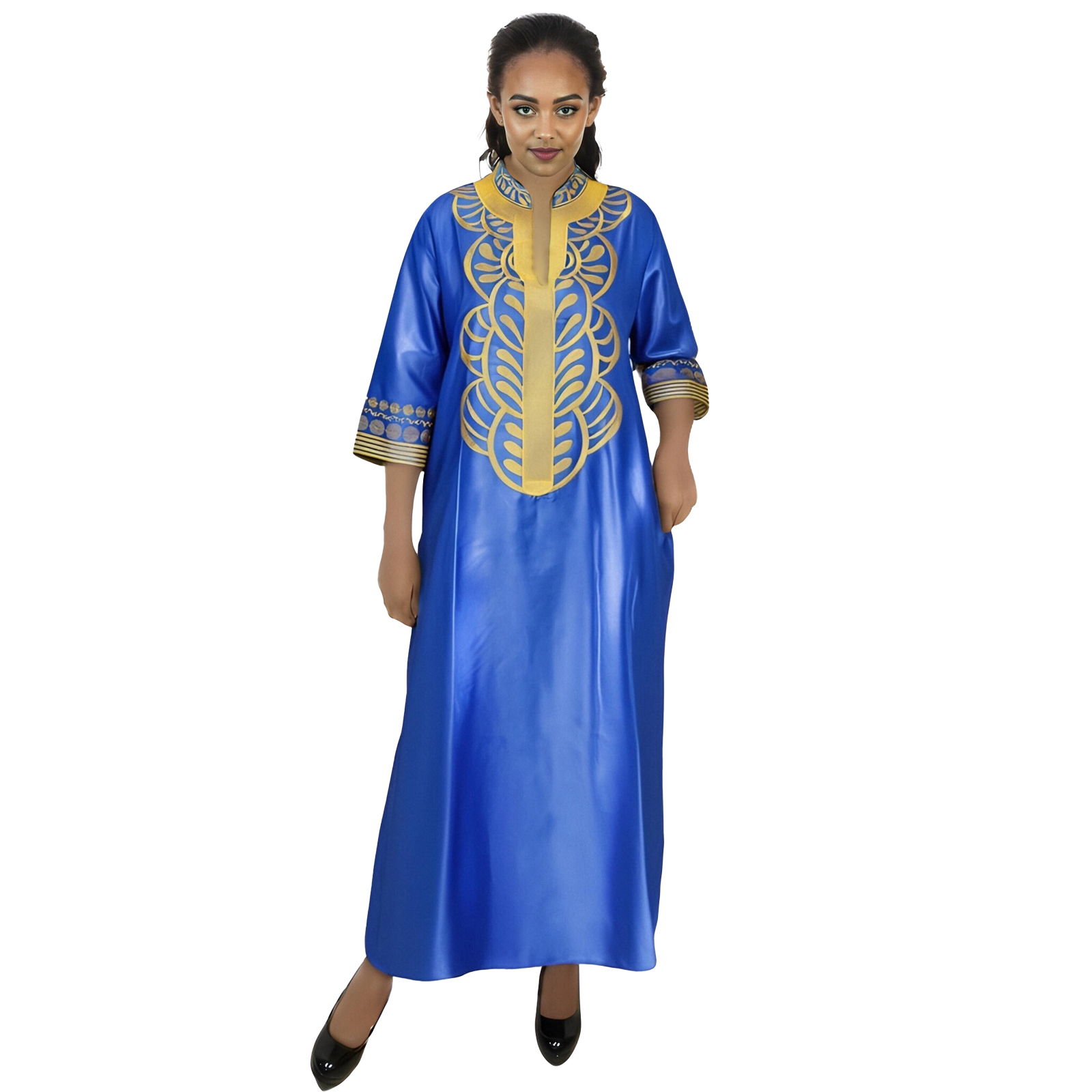Tenue africaine pour femmes Abaya broderie grande taille robe d'église de fête élégante