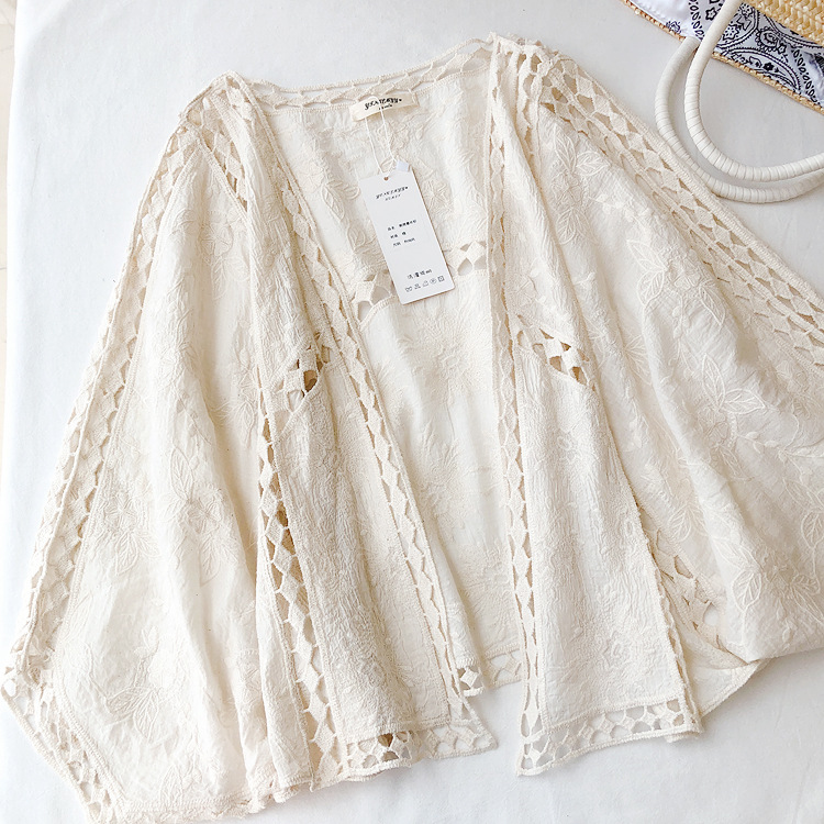 Cache-maillot de bain en coton et lin pour jeunes, broderie à œillets, amissié, point ouvert, Ibiza, Hiphelicopter, pouvez-vous psy, Boho, Bohemian, Top Swimwear, Summer Beach