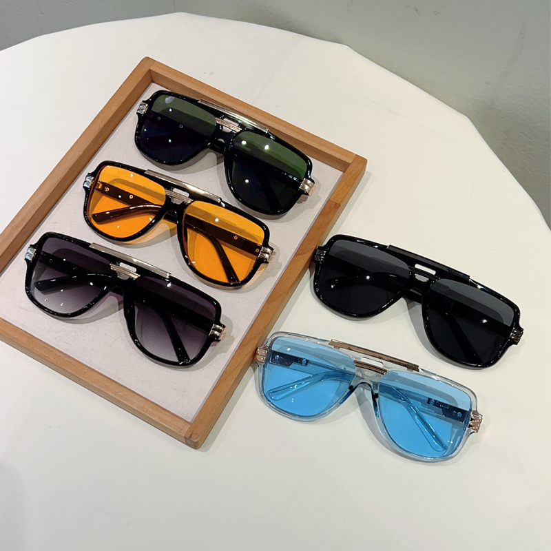 Nouvelles Lunettes de Soleil Pilote Vintage 2026 pour Hommes, Monture Double Pont Carrée Tendance, Lunettes de Soleil d'Extérieur pour Femmes, Design de Marque de Luxe