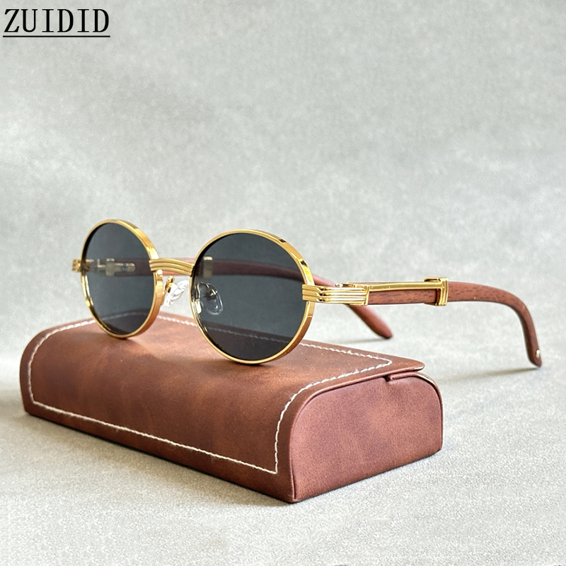 Lunettes De soleil ovales femmes 2024 lunettes De soleil en bois De créateur à la mode hommes lunettes De mode De luxe Vintage Lentes De Sol Mujer Zonnebril