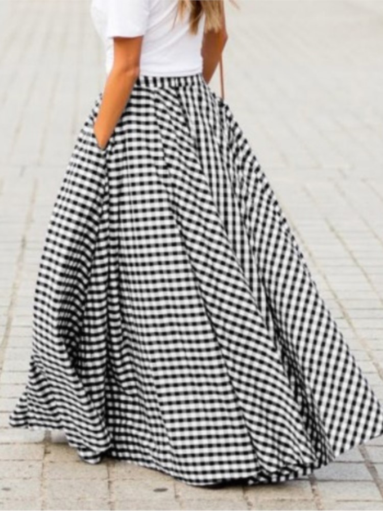 Mode jupe élégante pour les femmes décontracté taille haute jupes longues amples femme vacances fête bureau jupe femmes vêtements été nouveau