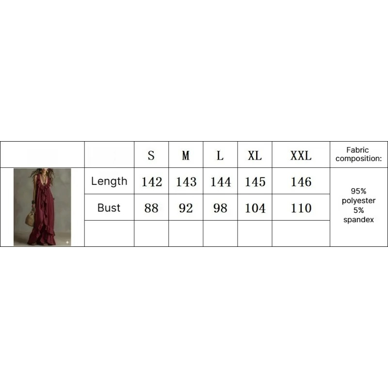 Robe longue bohème à volants, décolleté en V profond, sans manches, à volants en cascade, ample et fluide, longueur ras du sol, pour la plage, les vacances, décontractée, robe longue de plage