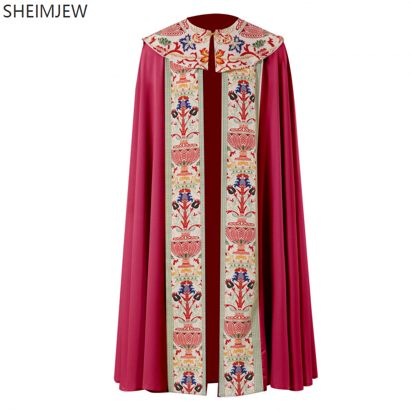 Cape châle d'église Vintage médiévale pour hommes, châle de prière de moine de prêtre, fête de carnaval d'halloween, Robe de jeu de rôle de prêtre