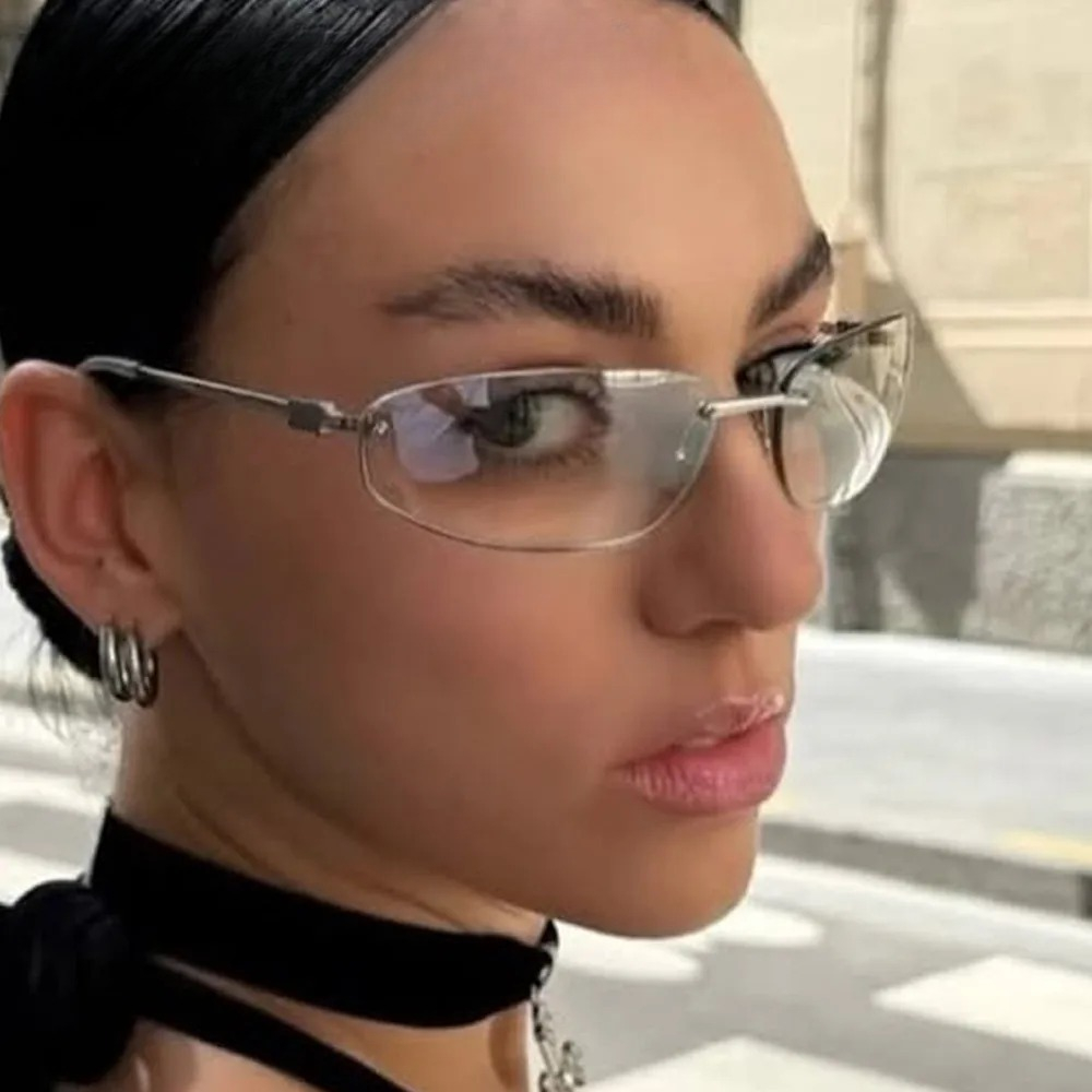 Lunettes de soleil pour femmes, nouvelle mode, dégradé, sexy, élégantes, pour la conduite, vintage, petites, carrées, en alliage argenté, Y2K