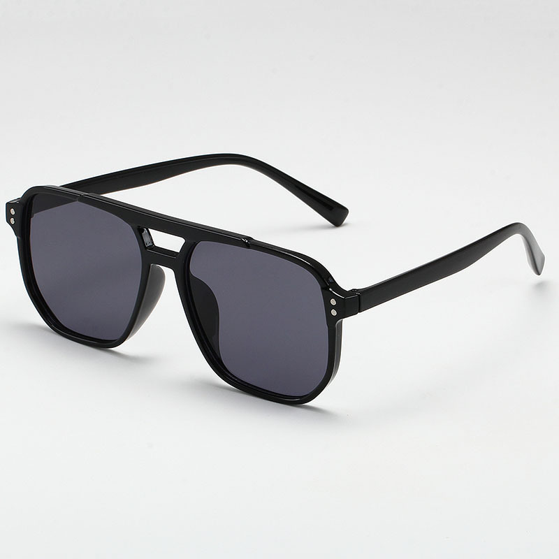 Lunettes de soleil vintage pour hommes et femmes, grandes lunettes de soleil unisexes, lentilles noires, nuances carrées, marque de créateur, UV400