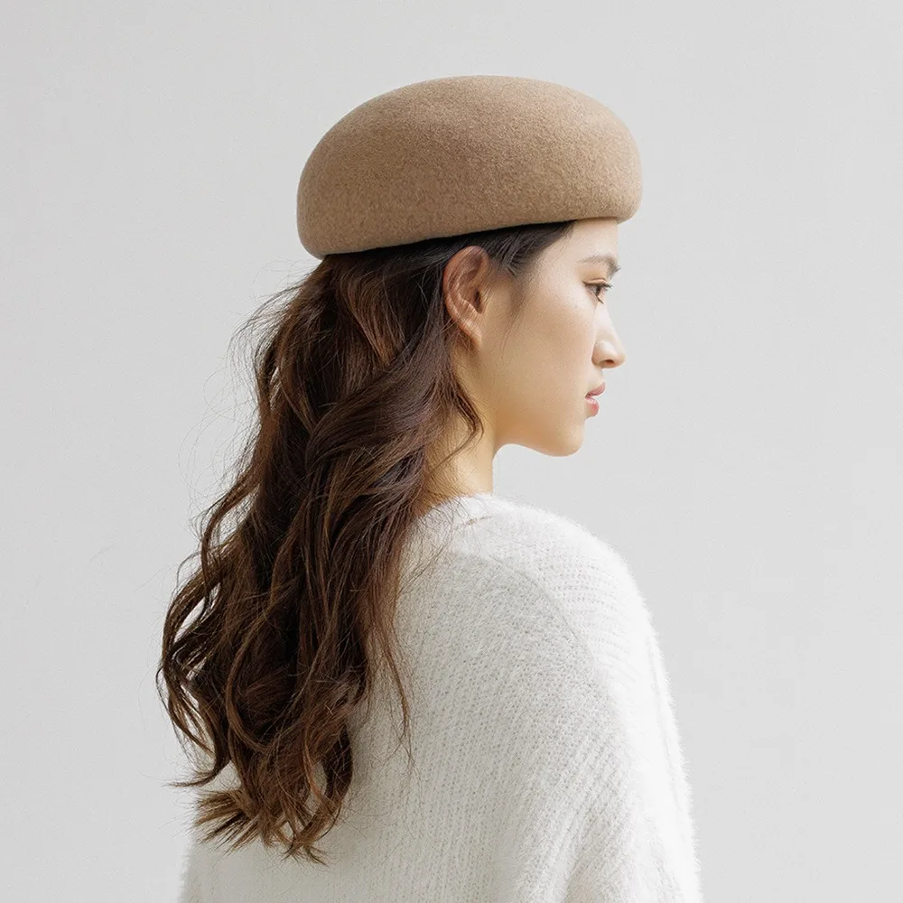 Béret élégant en laine 100% pour femmes, chaleur hivernale, décontracté, à la mode, chapeau de peintre, accessoires de vêtements pour le shopping en plein air