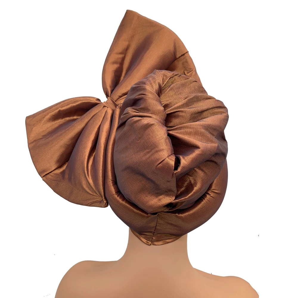 Casque exagéré africain Auto Gele couvre-chef Nigeria fête chapeaux chapeau dame bandeau grand nœud papillon Turban casquette pour les femmes