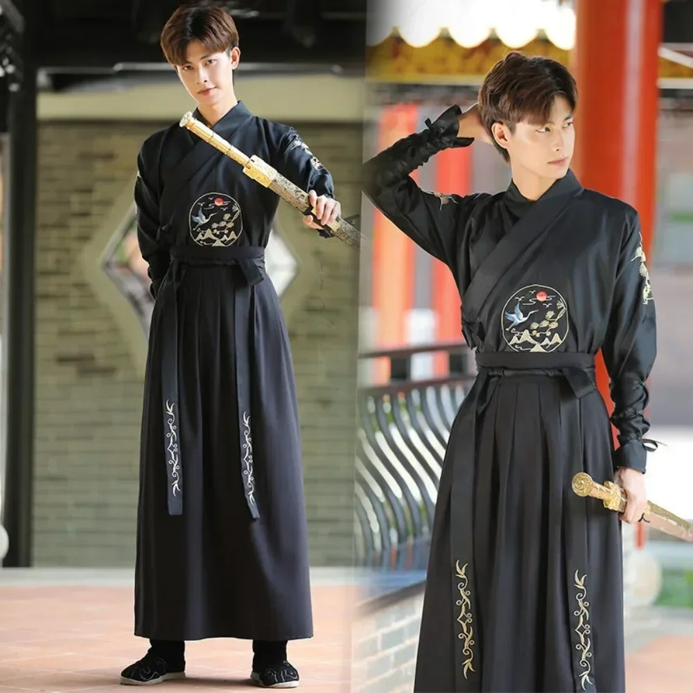 Ensemble de 2 pièces, vêtements traditionnels pour hommes, vêtements vintage, cosplay, robe chinoise Hanfu, broderie, vêtements pour femmes, style ethnique