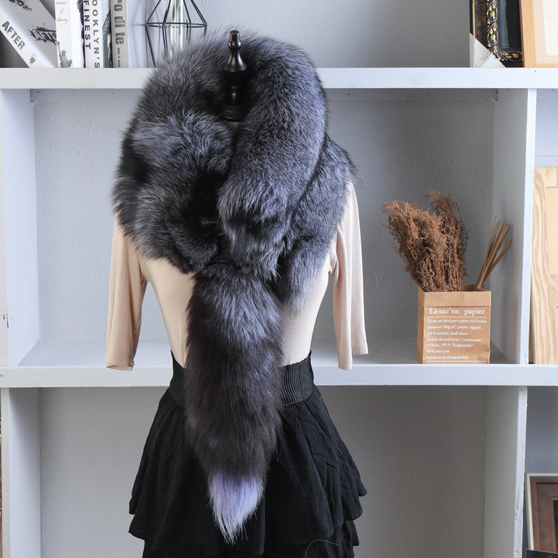 Écharpes de luxe 2026 en vraie fourrure de renard pour femme, col rond en fourrure de renard naturelle entière, chaudes et douces, écharpe authentique en vraie fourrure de renard pour l'hiver
