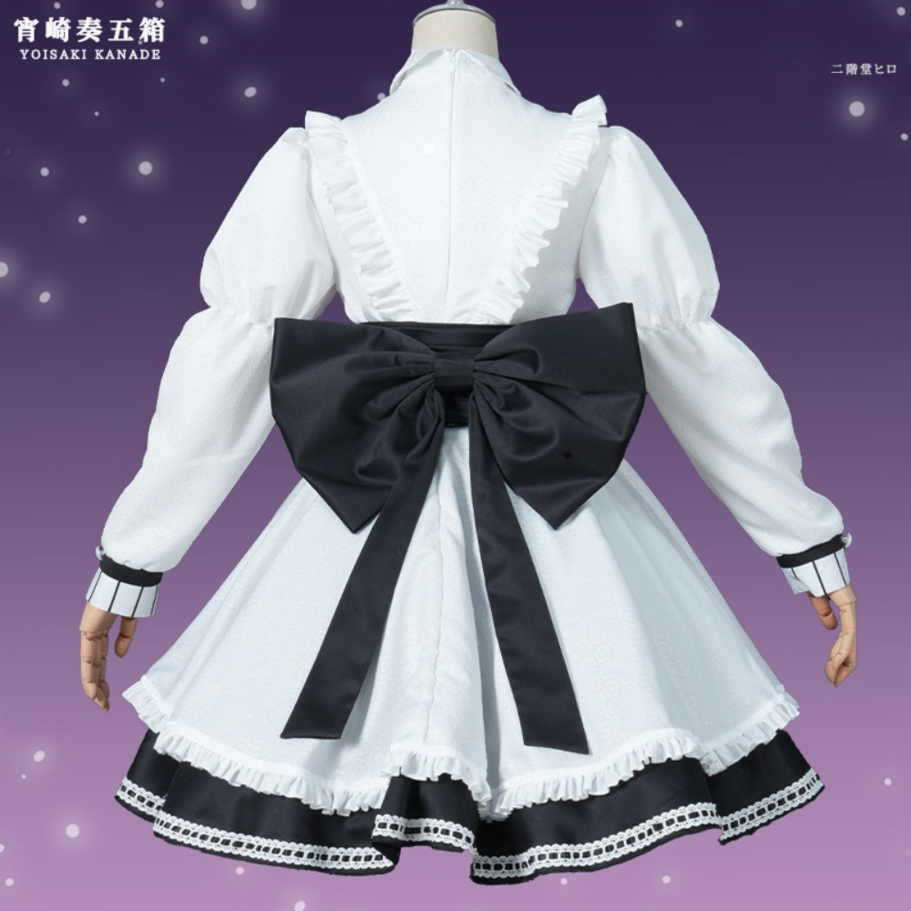 Costume de cosplay Ena Shinonome Kanade Yoisaki, idole chantante virtuelle, robe blanche, accessoires nœud, tenue de scène pour Comic Con