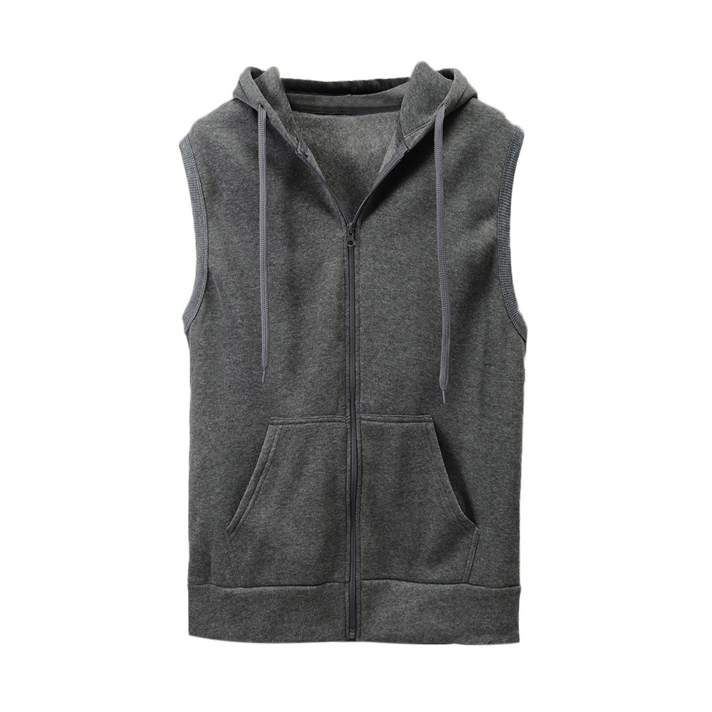 Sans manches solide gilet manteau mode hommes Blouse veste mince hauts à capuche chemise hommes manteaux vestes vestes légères pour les adolescents