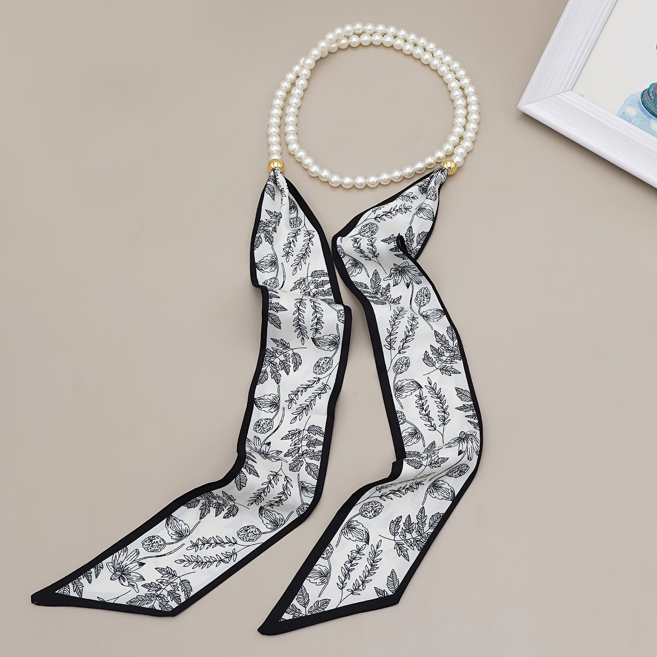 Écharpe-collier vintage française pour femme, printemps-été, en ruban doux, attache-cheveux, petite écharpe polyvalente, collier décoratif