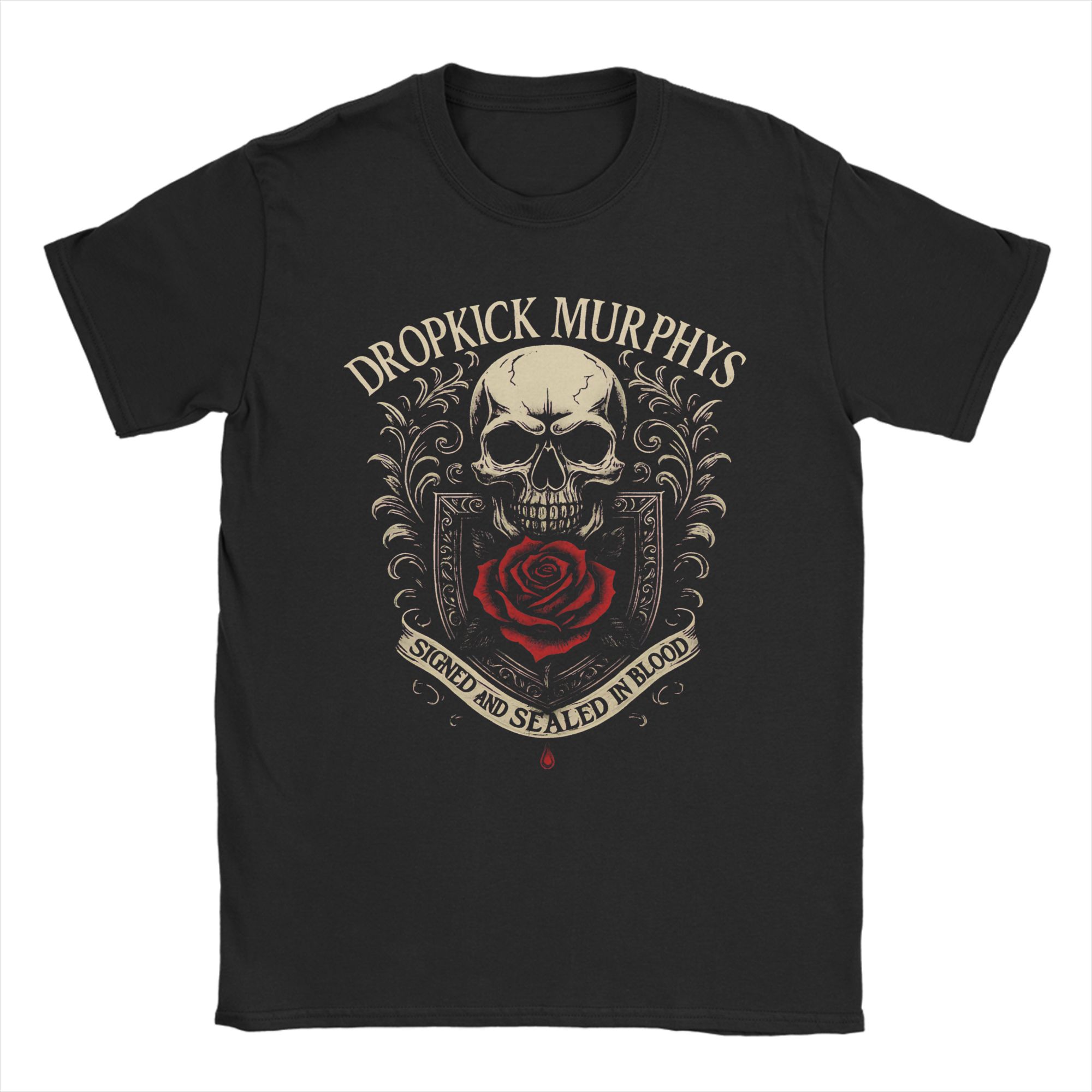 T-shirt décontracté Beach Dropkick Murphys, signé et scellé au sang, T-shirts à la mode en coton pour hommes, vêtements imprimés classiques