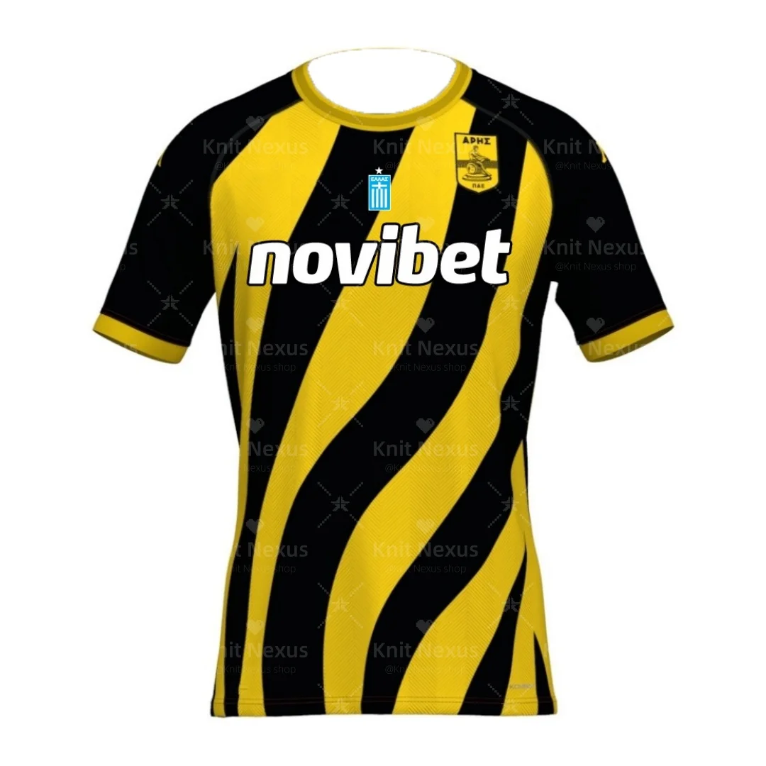 Maillot domicile Aris Thessaloniki 25-26, maillot grec, T-shirt sportif à séchage rapide pour homme, vêtements pour enfant, tee-shirt Y2K pour femme