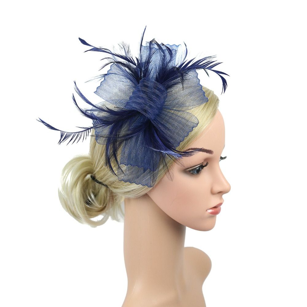 Bandeau fascinateur en plumes pour femmes, rétro britannique, grande pince à cheveux florale, pour Cocktail, fête de mariage, chapeau de mariée, décor, couvre-chef pour dames