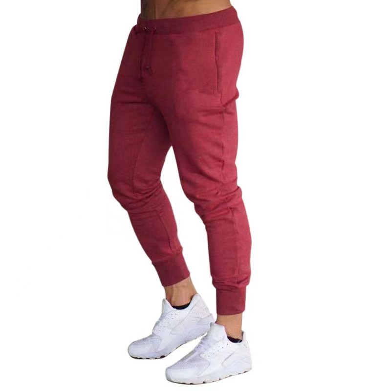 Pantalons décontractés pour hommes, pantalons de survêtement fins de sport de printemps et d'automne, pantalons de sport de couleur unie à la mode pour course et jogging pour hommes