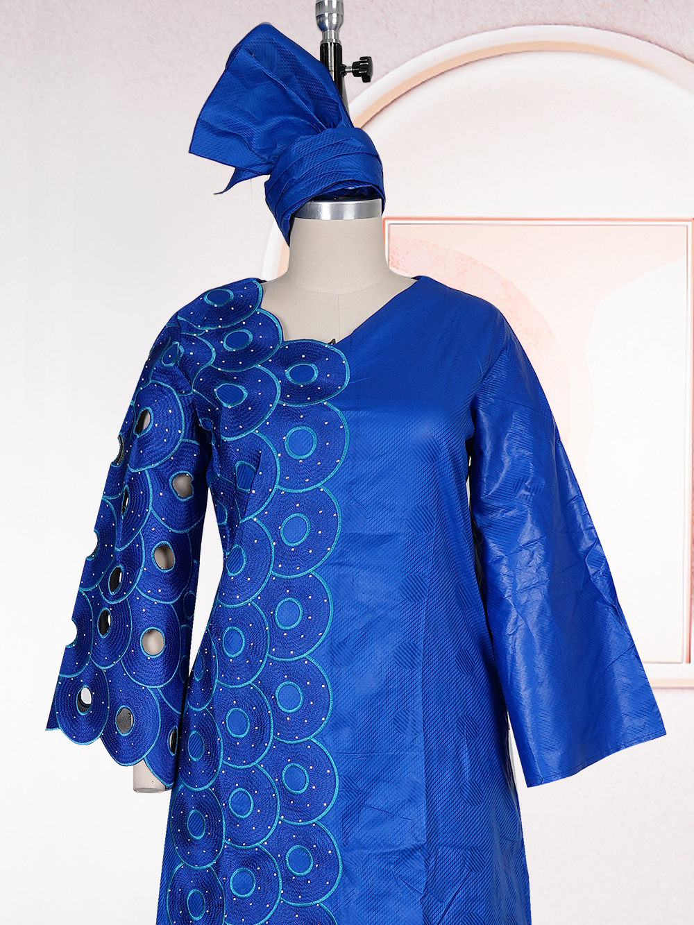 Robes de Soirée et de Mariage Grande Taille pour Femmes Africaines 2026 Nouveauté Dashiki Ankara Broderie Bazin Riche avec Foulard