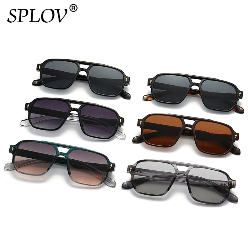 Lunettes de soleil carrées de luxe pour hommes et femmes, nuances dégradées, nouvelle marque de mode, créateur RiSALE, lunettes de soleil de conduite, UV400