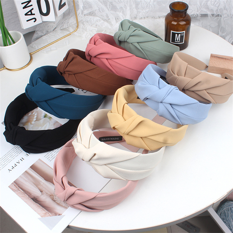 Nouveaux bandeaux noués pour femmes coiffure filles Vintage bandes de cheveux tissu large bandeau doux cheveux cerceau cheveux accessoires chapeaux