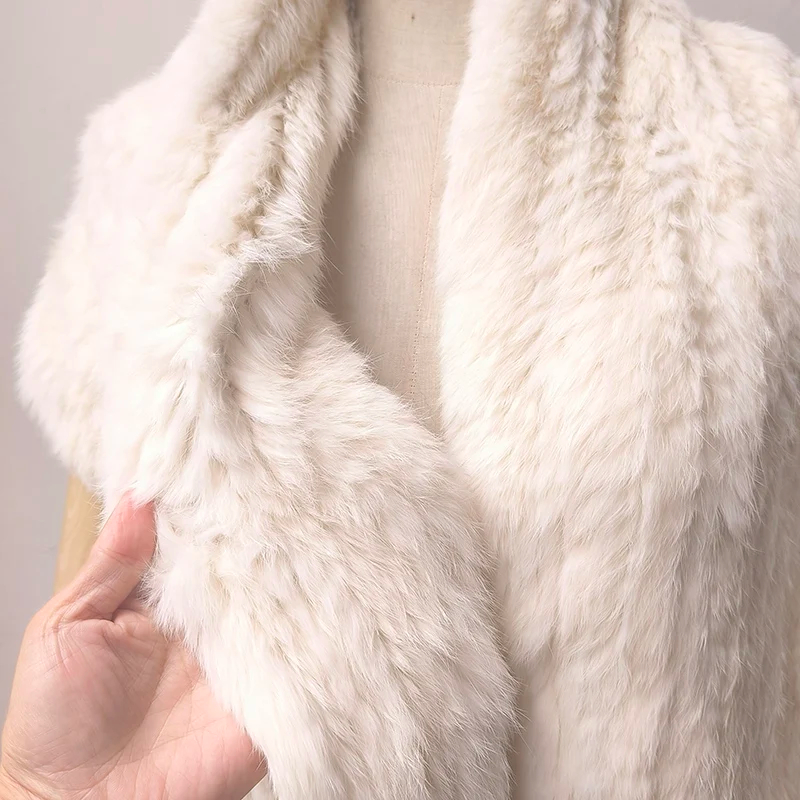 Femmes réel lapin fourrure châle avec gland longue femme offre spéciale mode luxe véritable fourrure Wrap femme Cape