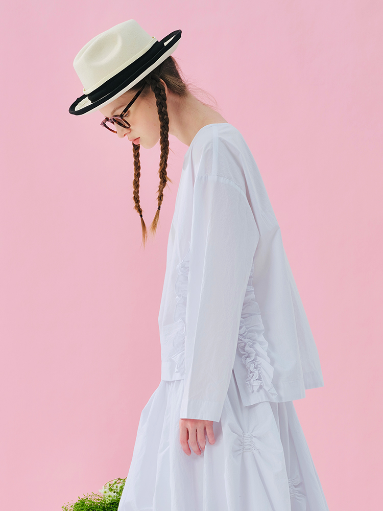 Vêtements féminins, chemises pour femmes, haut à manches longues en dentelle avec empiècements, à volants, avec poche, coupe ample, pull décontracté pour femmes.