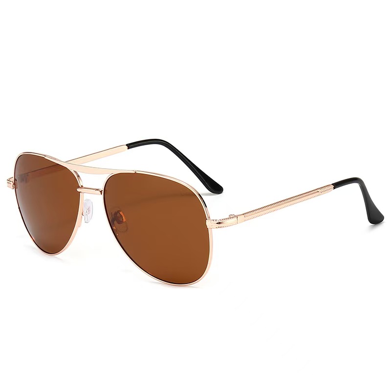 Lunettes de soleil polarisées classiques Big Pilot pour hommes, monture métallique noire de luxe, lunettes de soleil d'aviateur, mode masculine, pour la conduite et les vacances, protection UV400