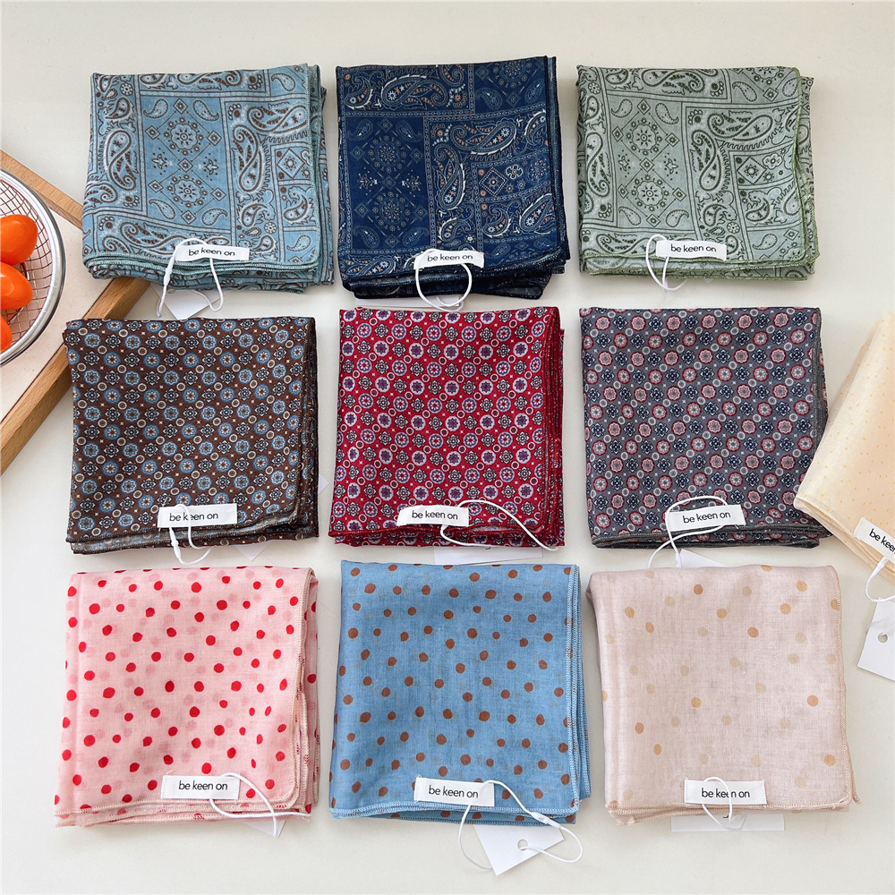 55 cm coton carré écharpe foulard mouchoir foulard châle enveloppement Turban Bandanas bandeau bandeau