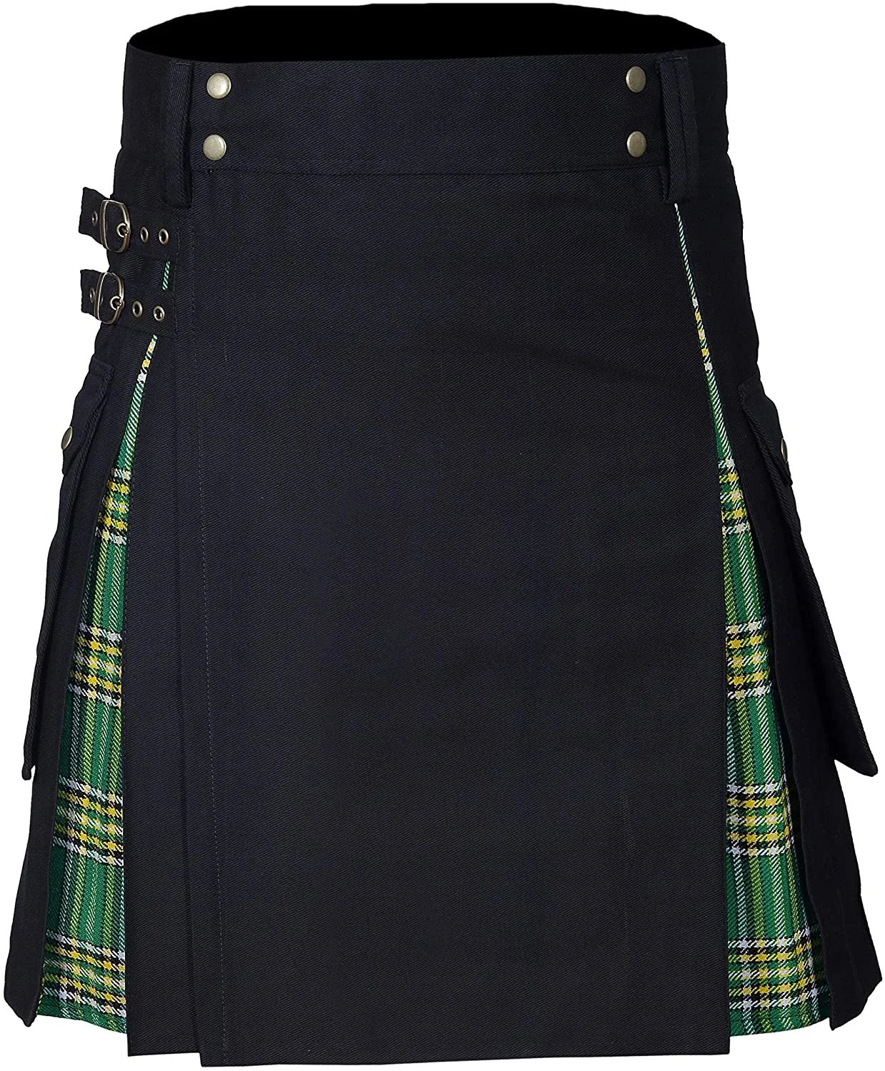 Kilts pour hommes, kilt utilitaire, kilt hybride en jean 100% coton, kilt traditionnel pour hommes en tartan plissé moderne
