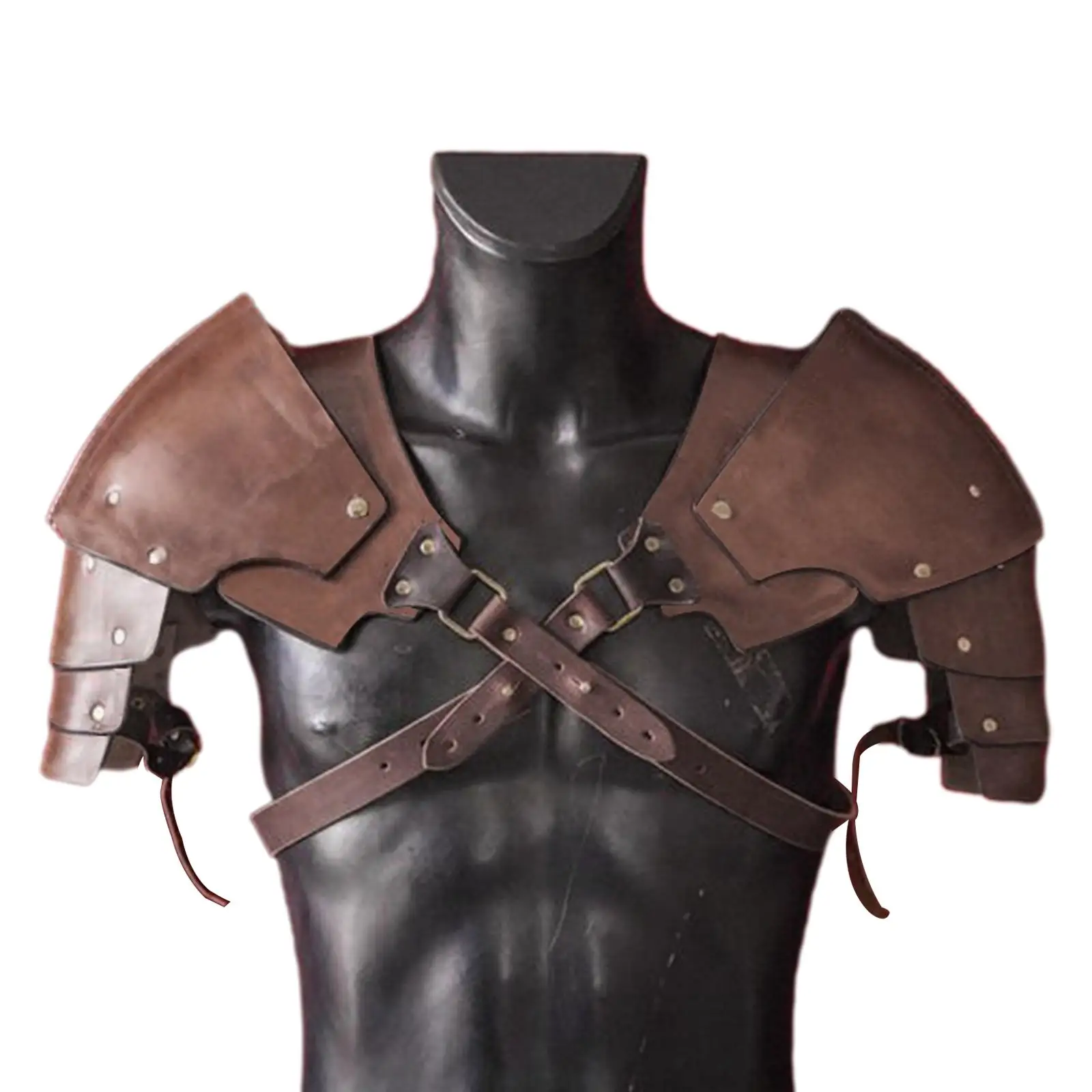 Cuir médiéval épaule Pauldron chevalier boucle réglable Steampunk épaule armure couverture Cape pour Cosplay fête hommes Costume