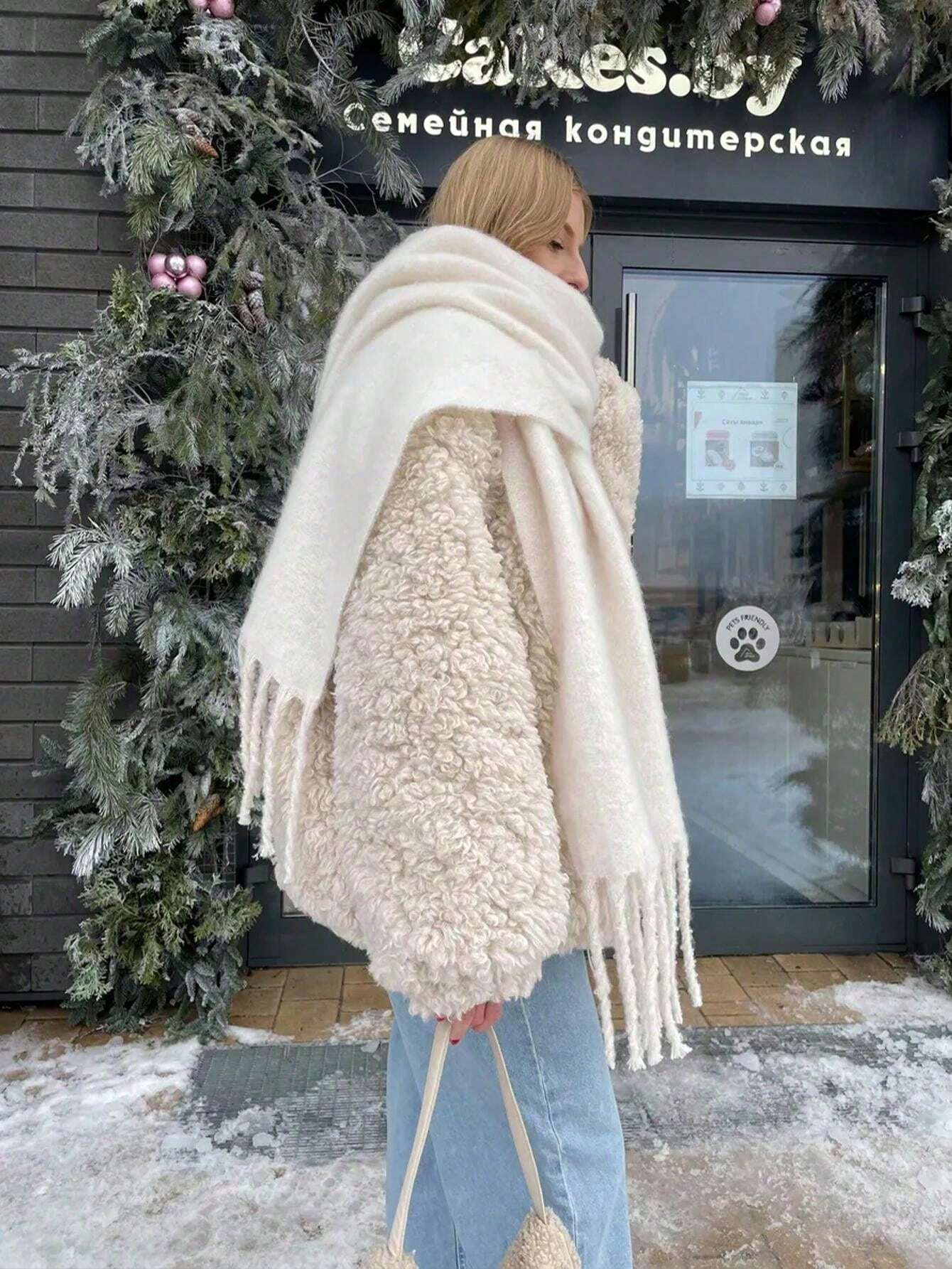 Écharpe d'hiver de luxe femmes cachemire chaud Pashmina Foulard femme châles solides enveloppes épais doux Bufanda glands foulards longue étole