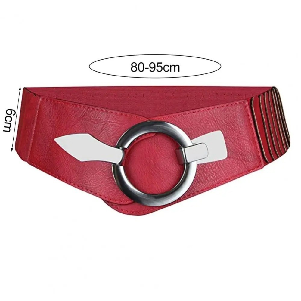 Ceinture large élastique en cuir PU pour femme, style mode en V, amincissante et polyvalente, pour robe