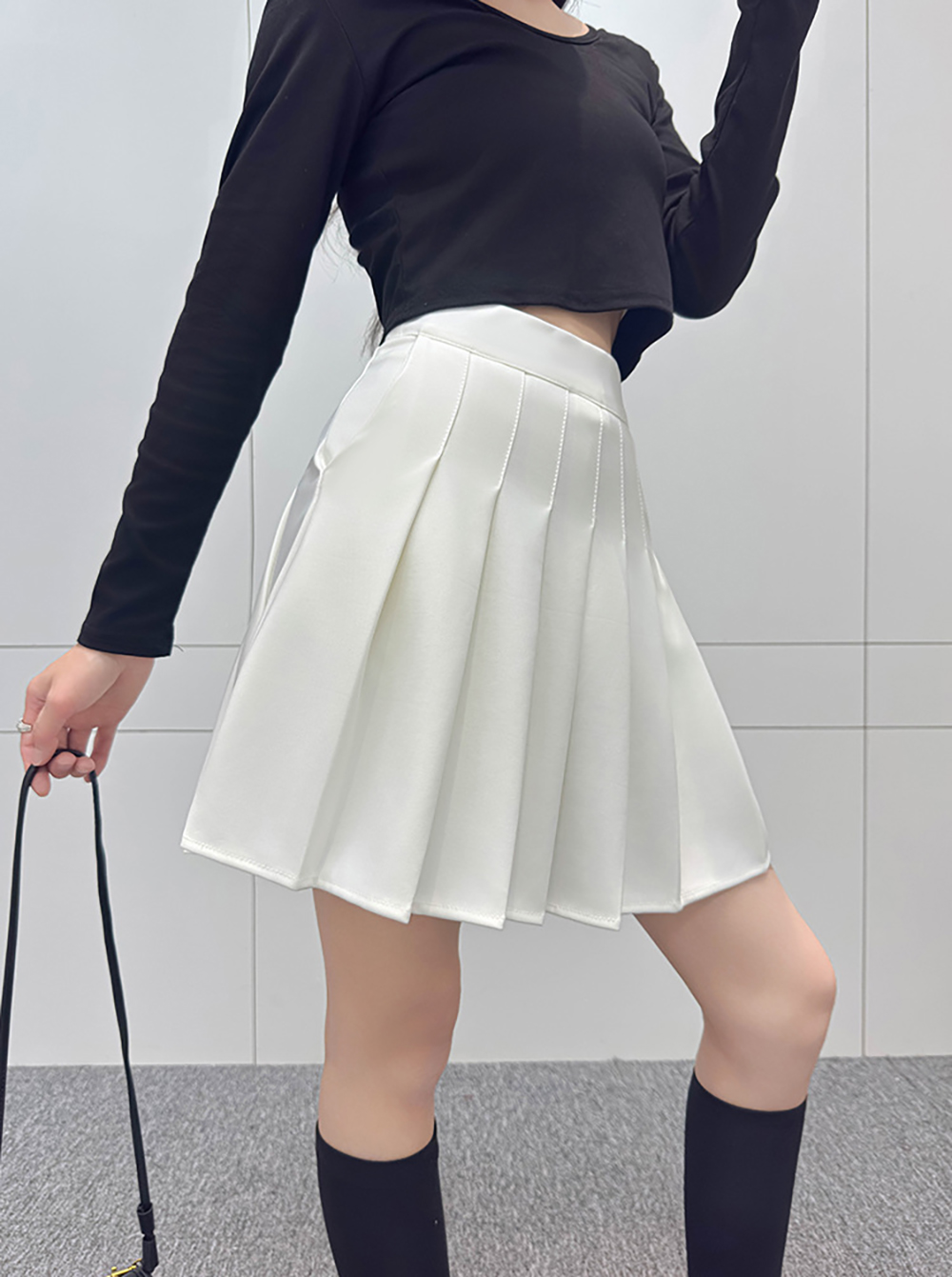 Jupe plissée ceinture élastique Style Preppy jupe décontracté été mode douce Hottie collège JK noir femmes jupe en gros