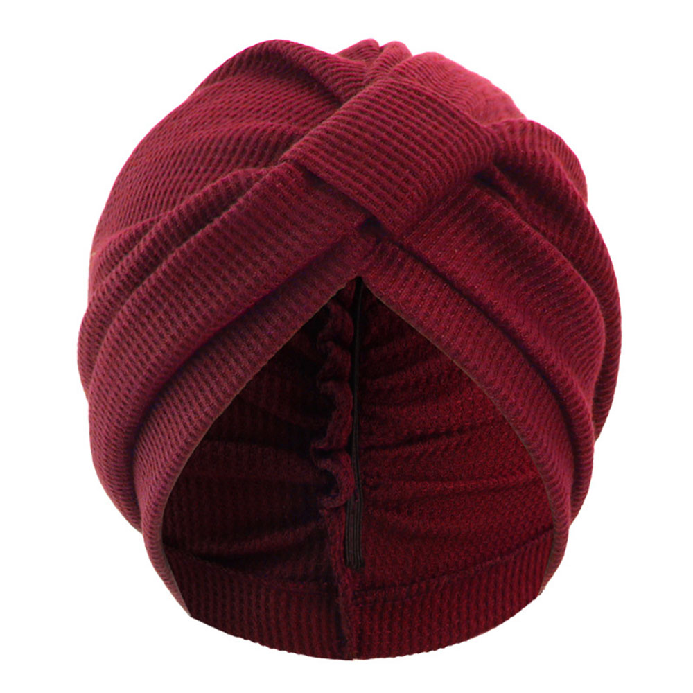 Chapeau turban musulman en coton, bonnet de chimiothérapie, bandanas, bonnet épais respirant, foulard carré gaufré, chapeau enveloppant élastique, chapeau indien