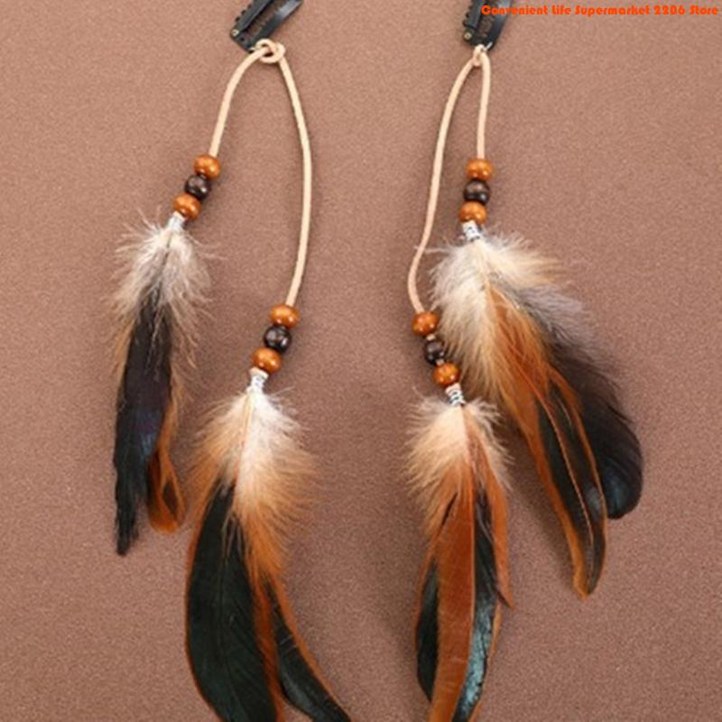 E06E élégant plume glands accessoire cheveux postiches fête pour les tenues à mode