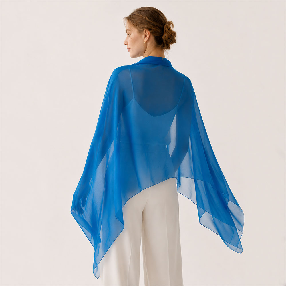 Écharpe en soie Pure pour femme, châle féminin en mousseline de soie naturelle, grande taille, couleur unie, longue écharpe