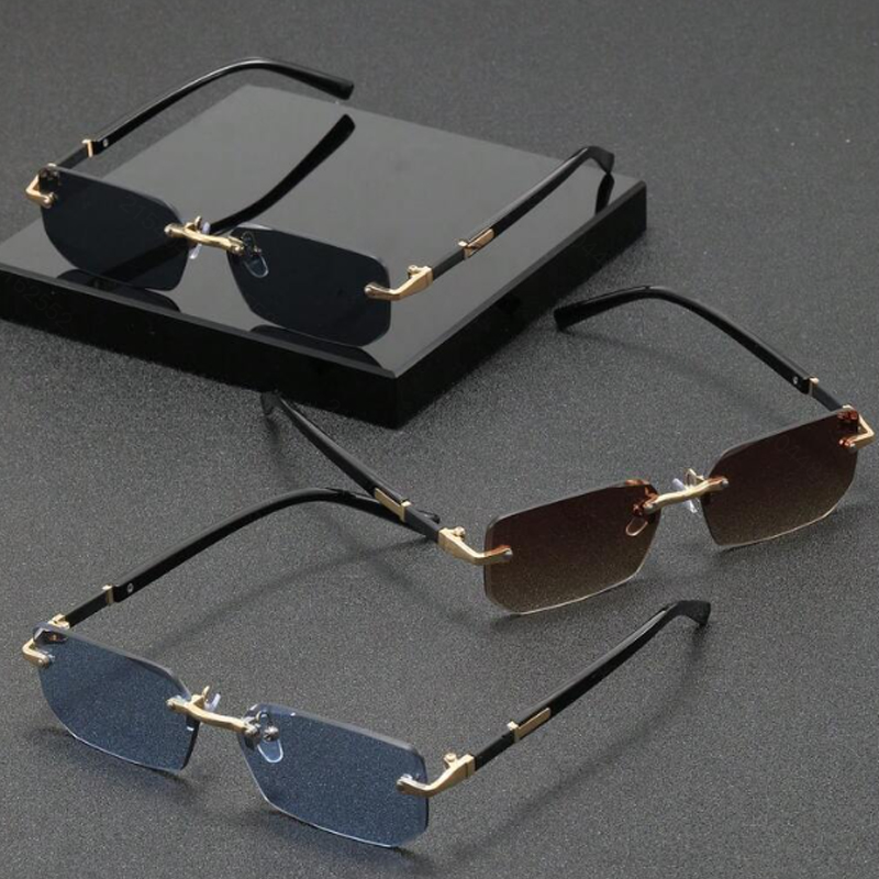 Lot de 3 lunettes de soleil sans monture, aux couleurs bonbon, tendance et élégantes, idéales pour les fêtes, les vacances, les voyages, les festivals de musique, les cadeaux
