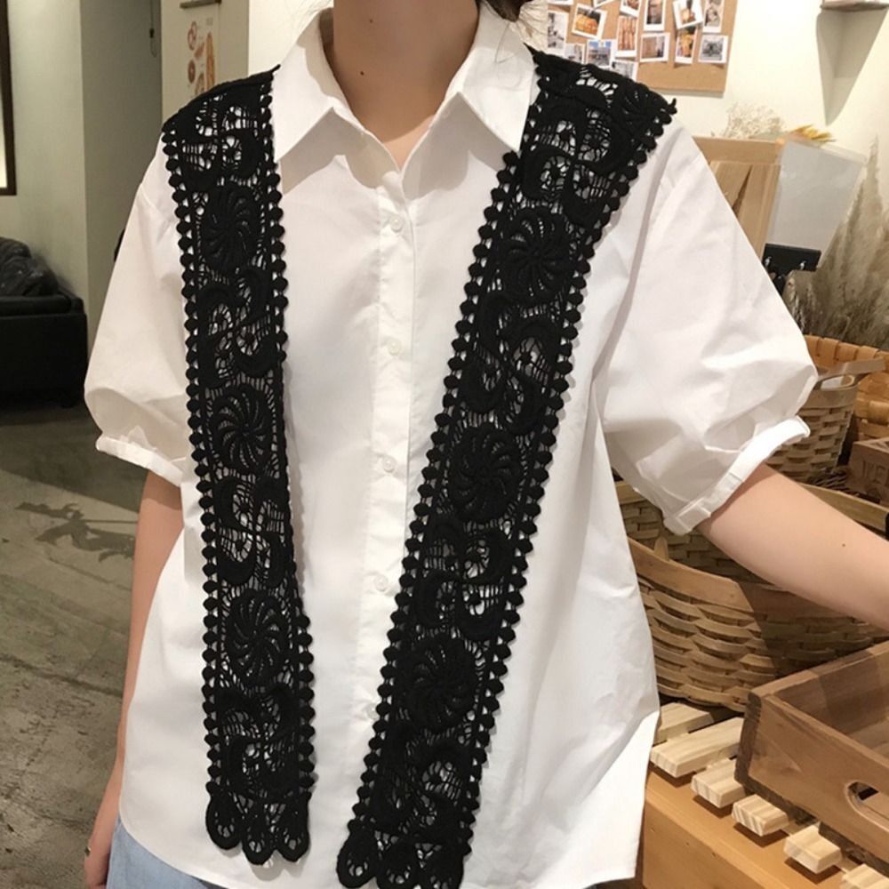 Écharpe de style coréen avec faux col pour femme, châle féminin, chemisier à épaules