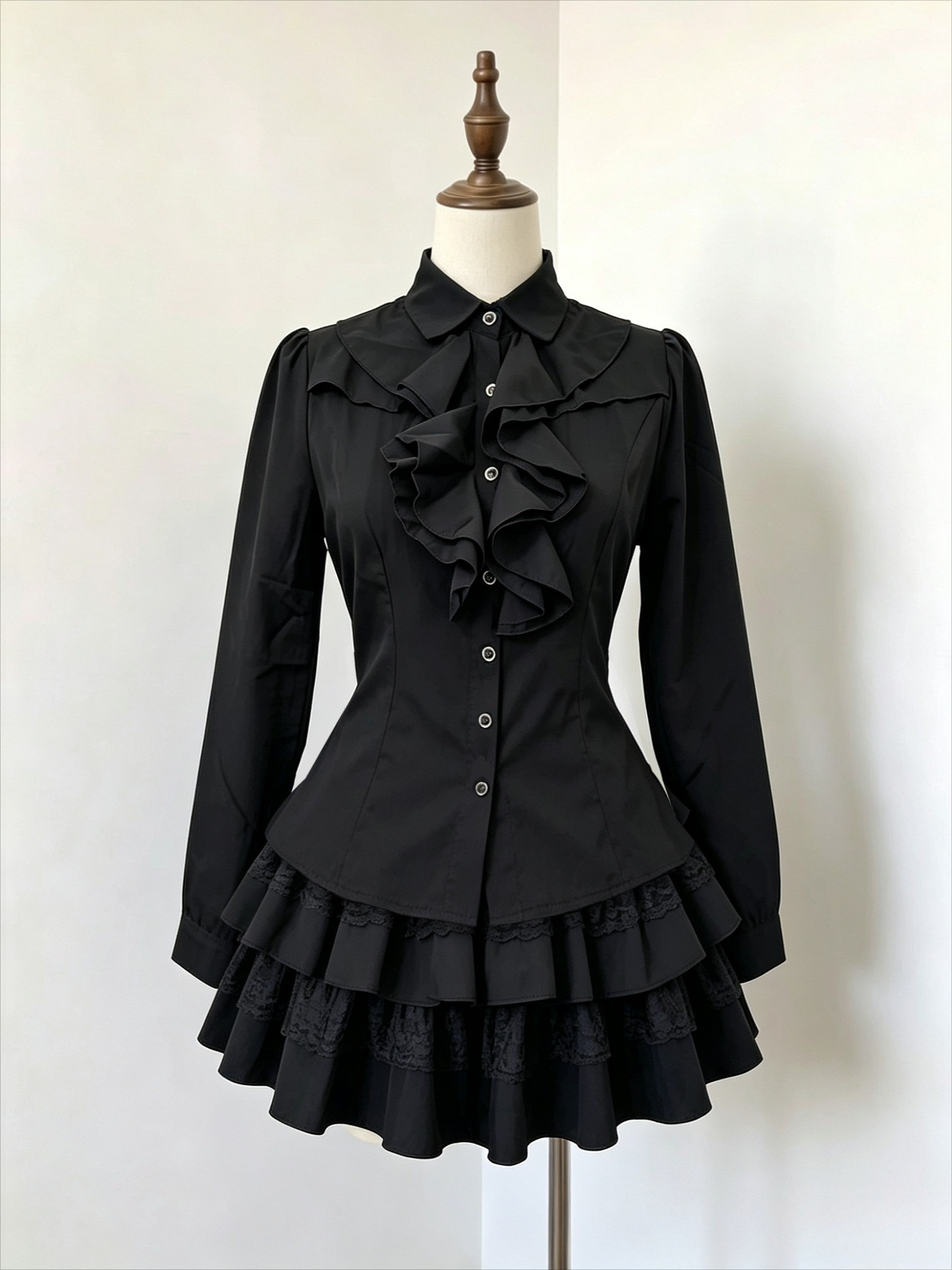 Robe Gothique Punk à Volants et Manches Évasées avec Nœud sur le Devant, Mini-Robe à Étages Style Gothique Vintage Américain Années 2000, Vêtement Décontracté Streetwear pour Femme 2026