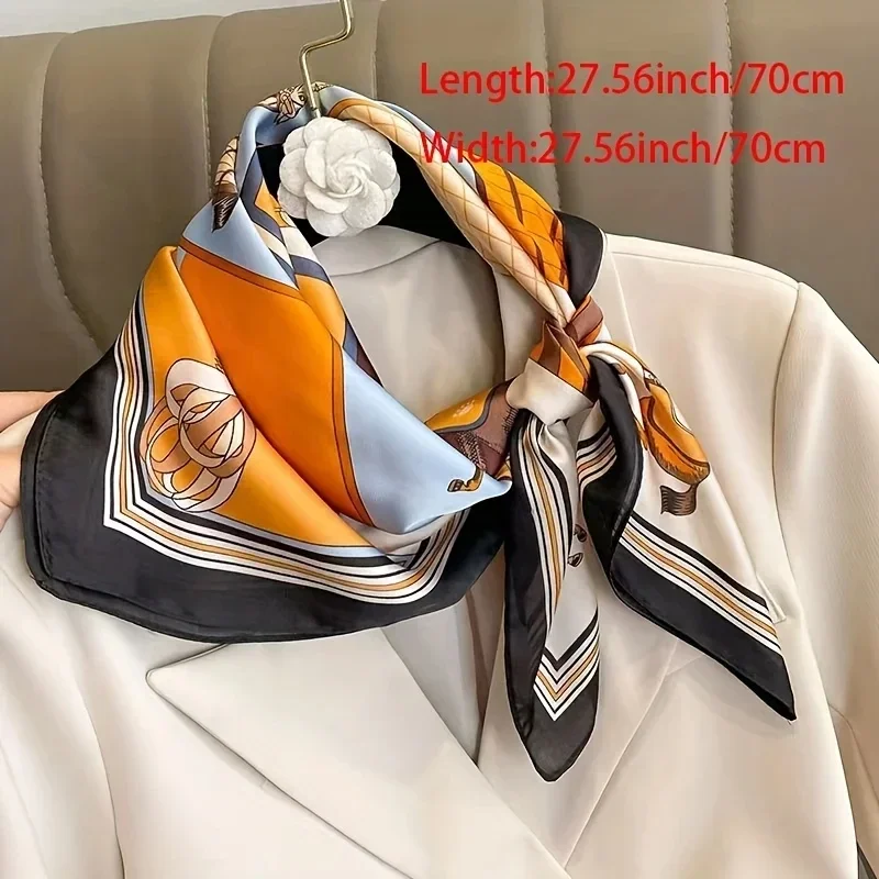 Foulard carré multifonctionnel en Satin pour femmes, 100% soie de mûrier, 90x90cm, bandeau, ruban pour cheveux, foulard Bandana