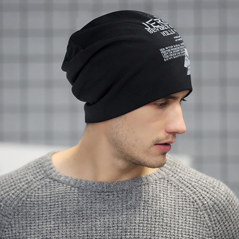Bonnet Baggy en coton doux pour hommes et femmes, automne et printemps, Skullcaps amples, mode lettre imprimée Hip Hop, Bonnet chaud unisexe