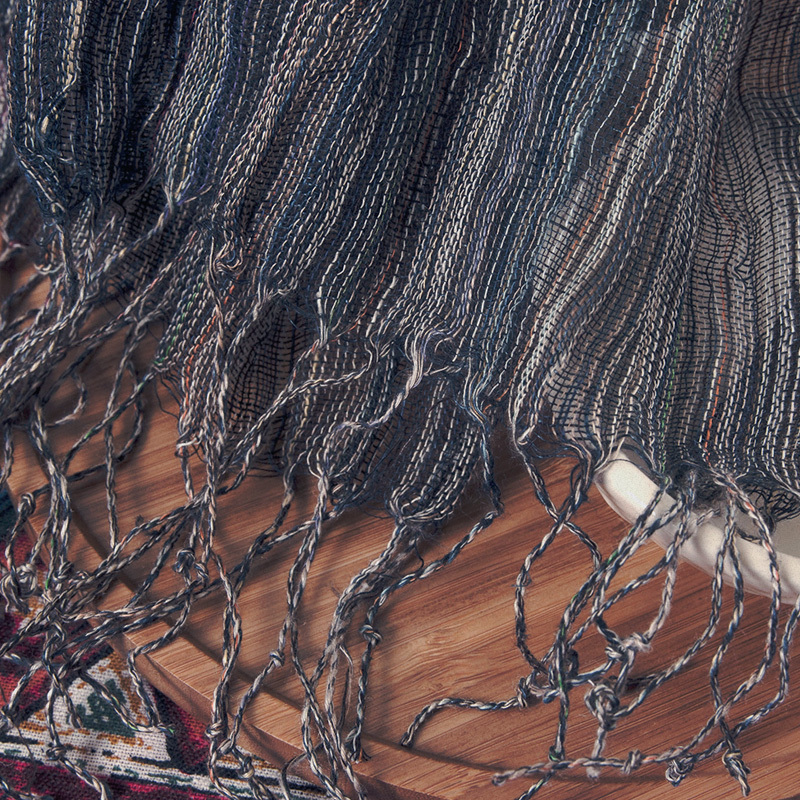 Écharpe en lin pour femmes 100%, 2015 cm, à rayures fraîches, à la mode, prix de gros, pompon confortable, loisirs, 5 couleurs, été, automne, 160