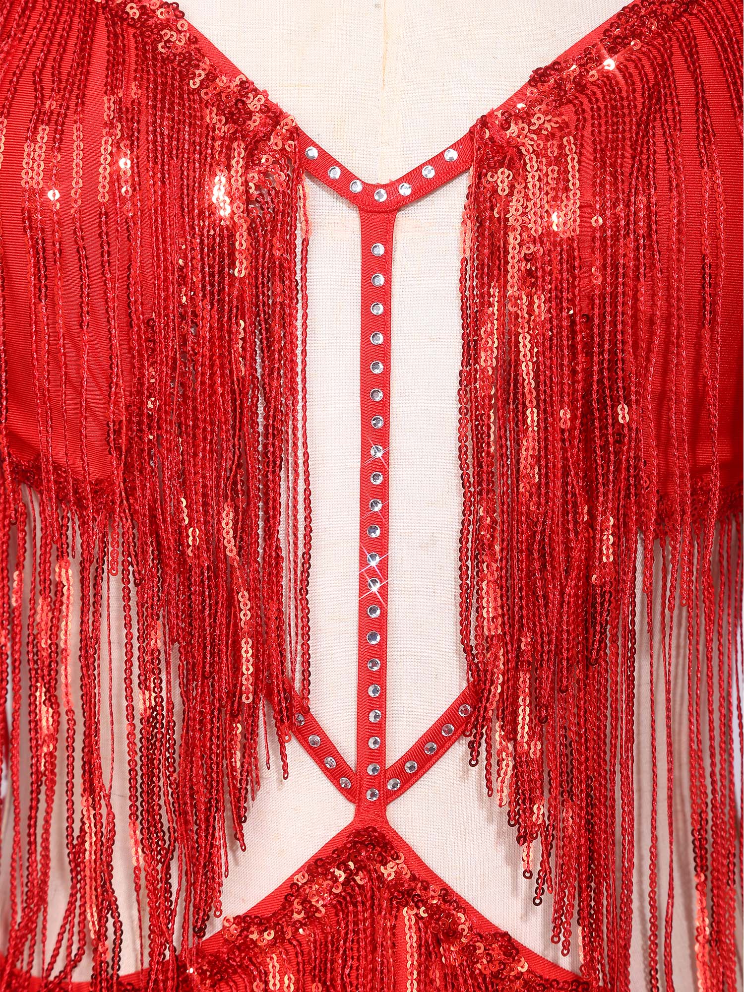 Costume de danse orientale pour femme, justaucorps à franges, robe de danse latine, combinaison à sequins et pompons, dos nu, pour Tango et Cha-cha